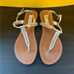 Steve Madden Silver Rhinestone Sandals